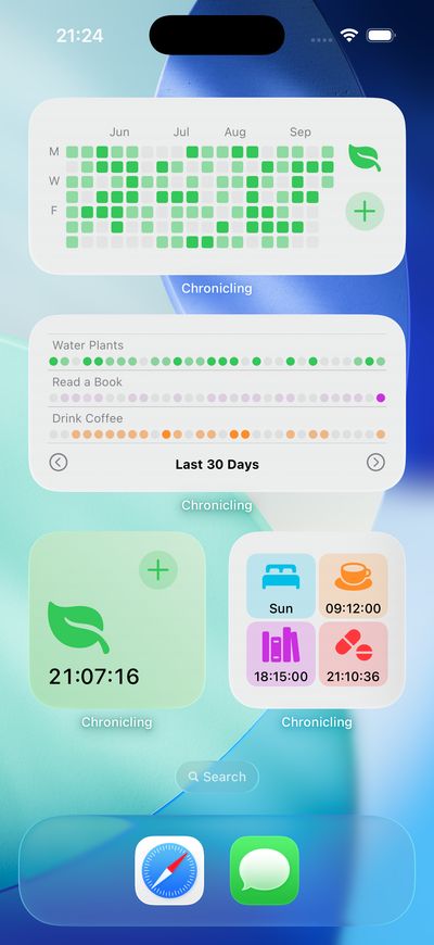 Chronicling iPhone screenshot showing category details
